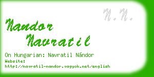 nandor navratil business card